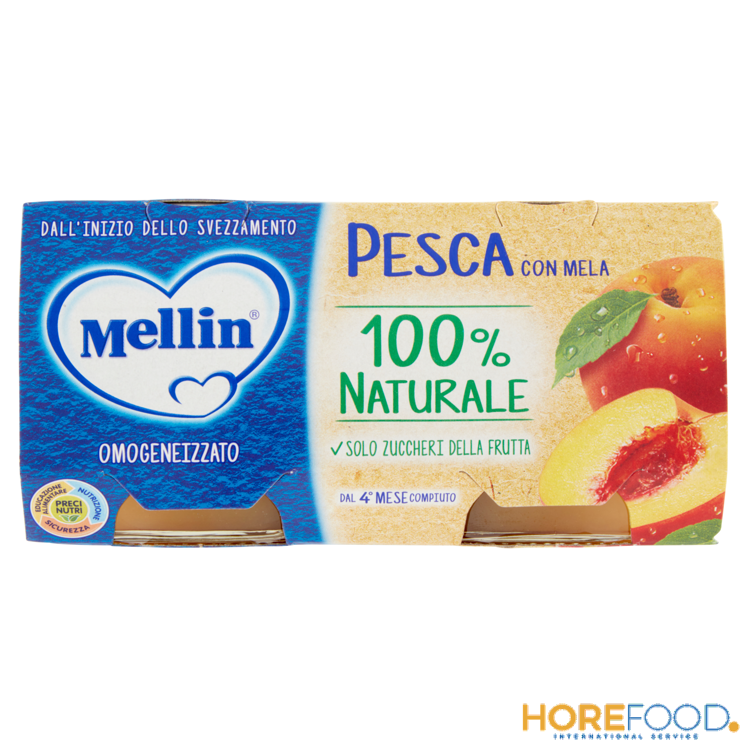MELLIN OMOGENEIZZATO PESCA/MELA 100X2 200 GR