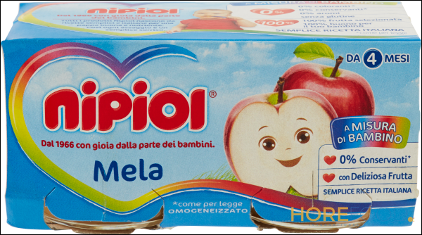 NIPIOL OMOGENEIZZATO ALLA FRUTTA MELA 80GR X2 160 GR