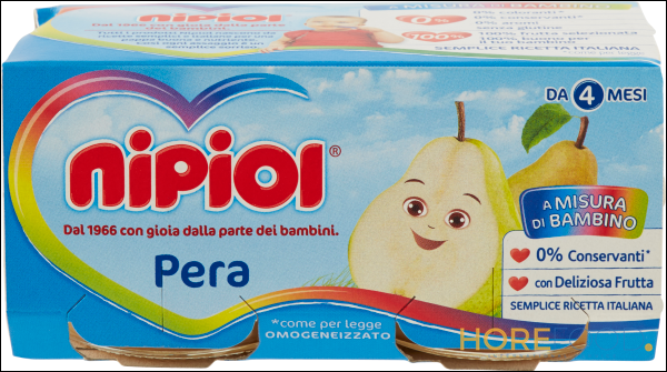 NIPIOL OMOGENEIZZATO ALLA FRUTTA PERA 80GR X2 160 GR
