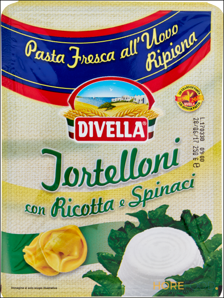 DIVELLA PASTA FRESCA RIPIENA TORTELLONI RICOTTA E SPINACI 250 GR