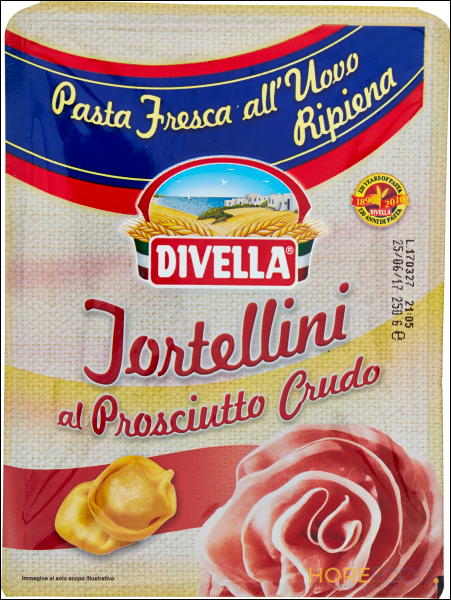 DIVELLA PASTA FRESCA RIPIENA TORTELLINI AL PROSCIUTTO CRUDO 250 GR