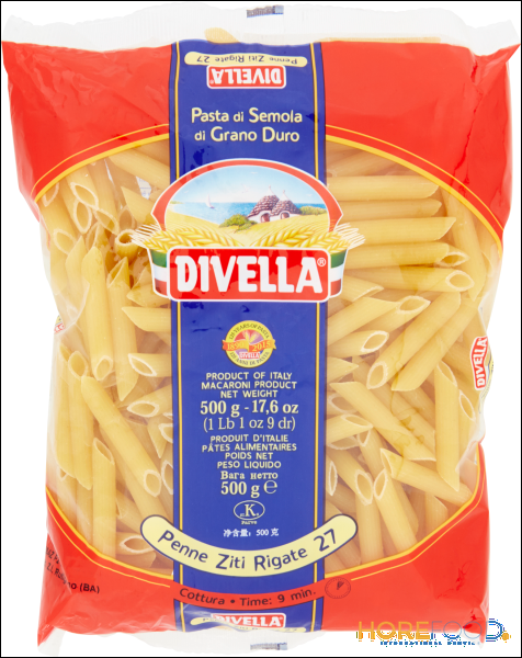 DIVELLA PASTA DI SEMOLA PENNE ZITI RIGATE N.27 500 GR
