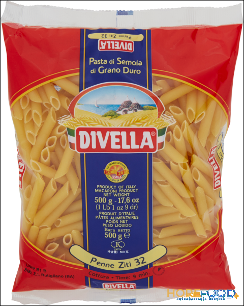 DIVELLA PASTA DI SEMOLA PENNE ZITI N.32 500 GR