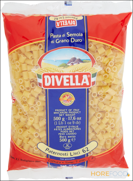 DIVELLA PASTA DI SEMOLA PATERNOSTI LISCI N.62 500 GR