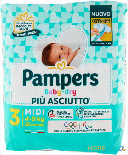 PAMPERS BABY DRY MIDI 4-9 KG 22 PZ