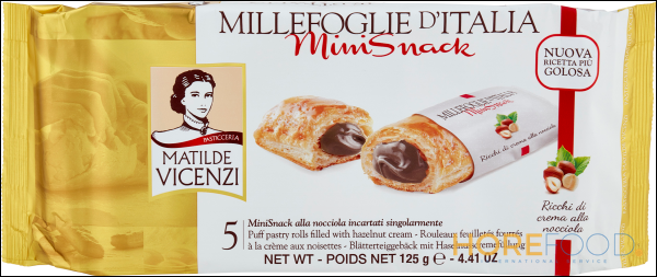 VICENZI MILLEFOGLIE MINISNACK NOCCIOLA X5 125 GR