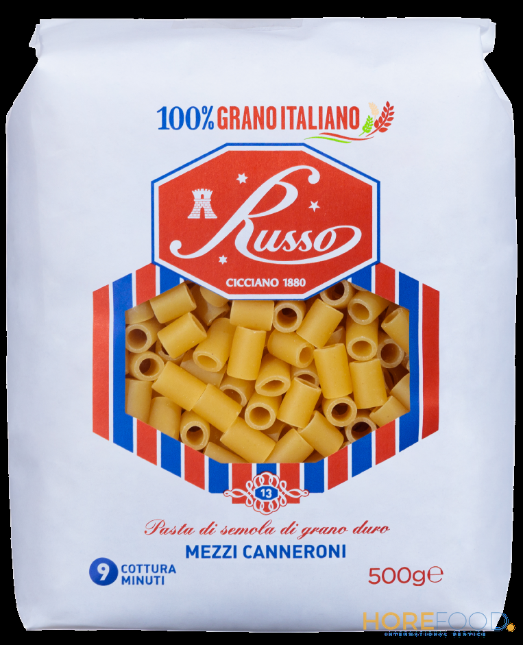 RUSSO PASTA DI SEMOLA MEZZI CANNERONI 500 GR