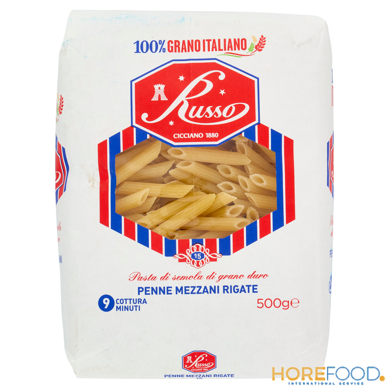 RUSSO PASTA DI SEMOLA PENNE MEZZANELLI 500 GR