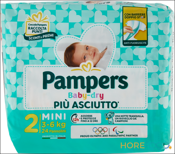 PAMPERS BABY DRY MINI 3-6 KG 24 PZ