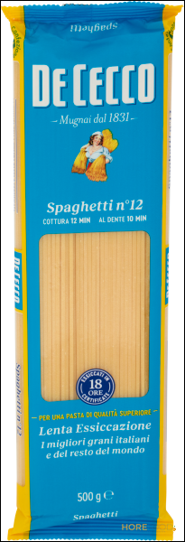 DE CECCO PASTA DI SEMOLA SPAGHETTI N°12 500 GR