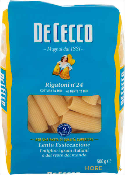 DE CECCO PASTA DI SEMOLA RIGATONI N°24 500 GR