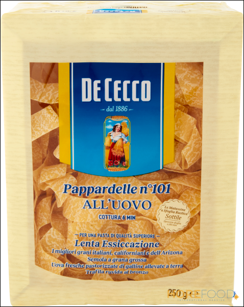 DE CECCO PAPPARDELLE N°101 ALL'UOVO 250 GR