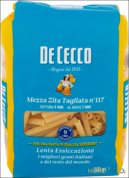 DE CECCO PASTA DI SEMOLA MEZZI ZITI TAGLIATI N°117 500 GR