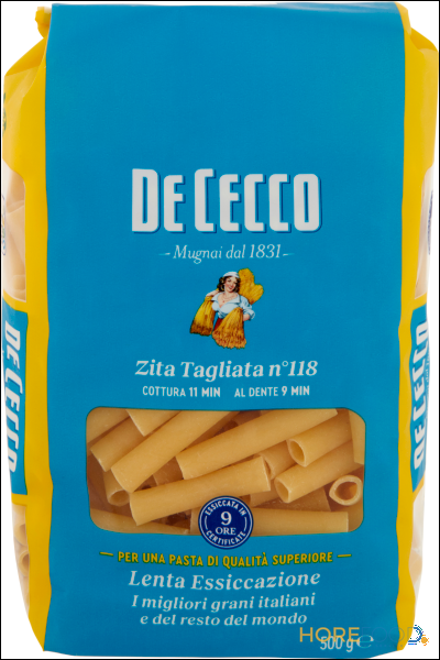 DE CECCO PASTA DI SEMOLA ZITI TAGLIATI N°118 500 GR