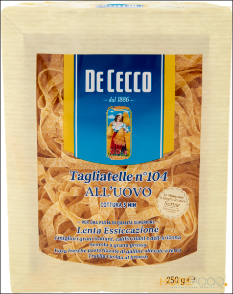 DE CECCO TAGLIATELLE N°104 ALL'UOVO 250 GR