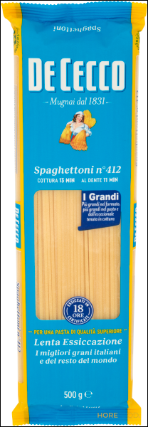 DE CECCO PASTA DI SEMOLA SPAGHETTONI N°412 500 GR