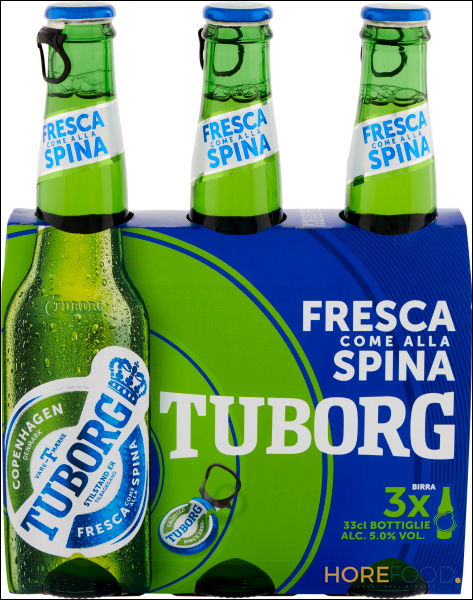 TUBORG BIRRA CONFEZIONE BOTTIGLIA 330ML X3