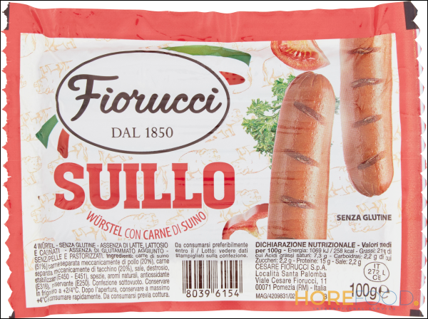 FIORUCCI SUILLO WURSTEL DI SUINO 100 GR