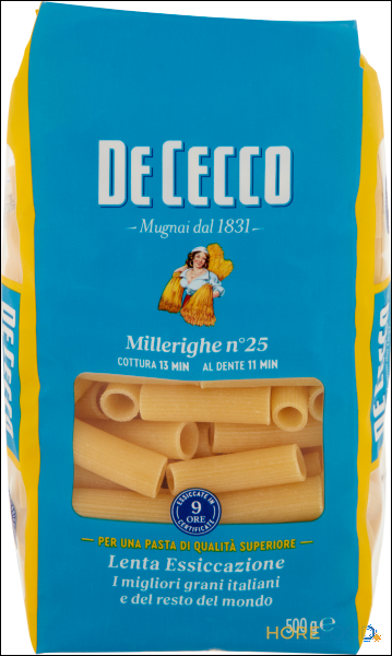 DE CECCO PASTA DI SEMOLA MILLERIGHE N°25 500 GR