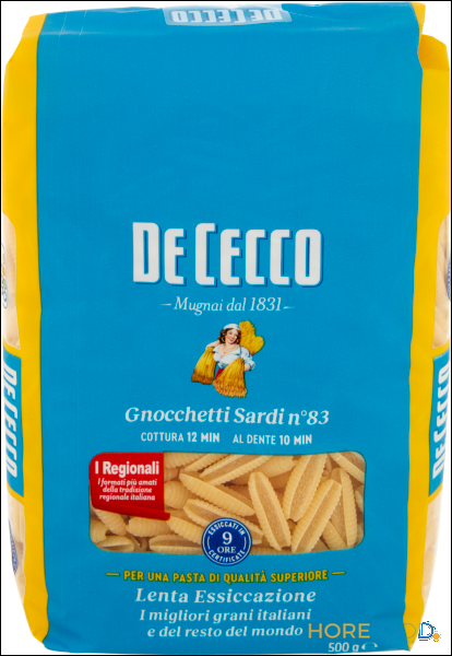 DE CECCO PASTA DI SEMOLA GNOCCHETTI SARDI 500 GR