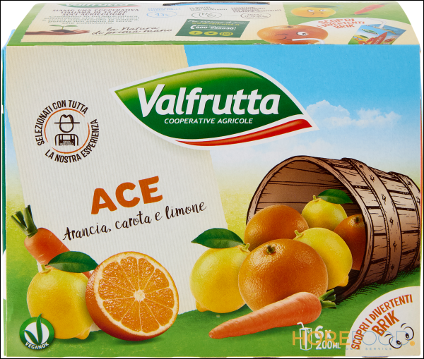 VALFRUTTA SUCCO ACE 200ML X6