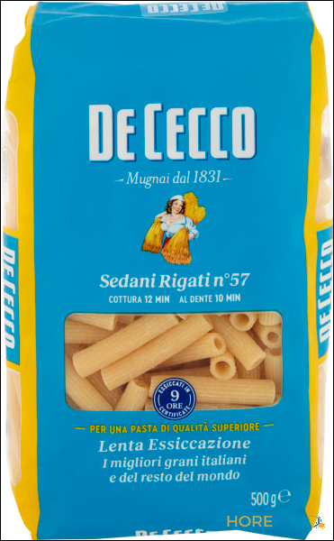 DE CECCO PASTA DI SEMOLA SEDANI RIGATI N°57 500 GR