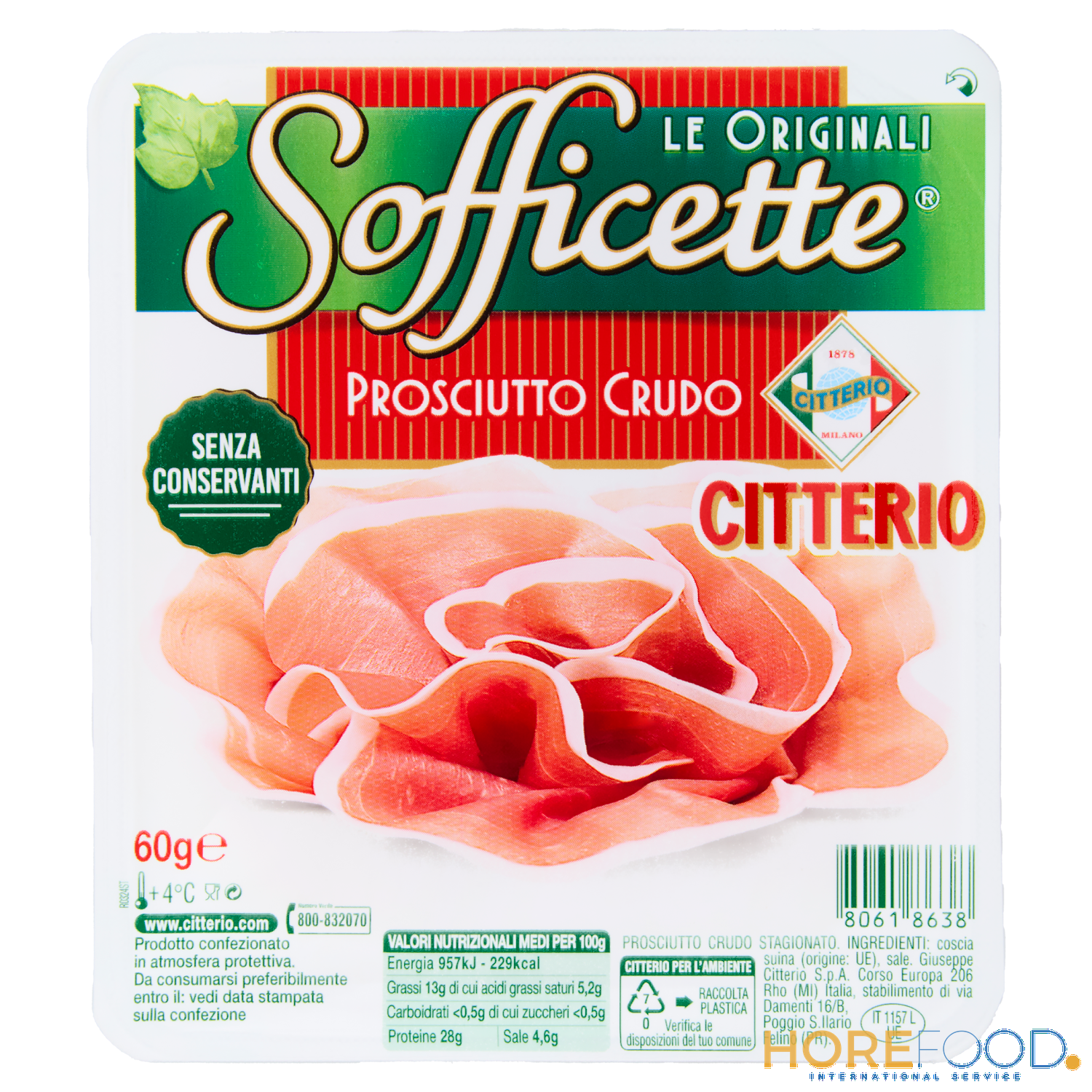 CITTERIO SOFFICETTE PROSCIUTTO CRUDO 60 GR