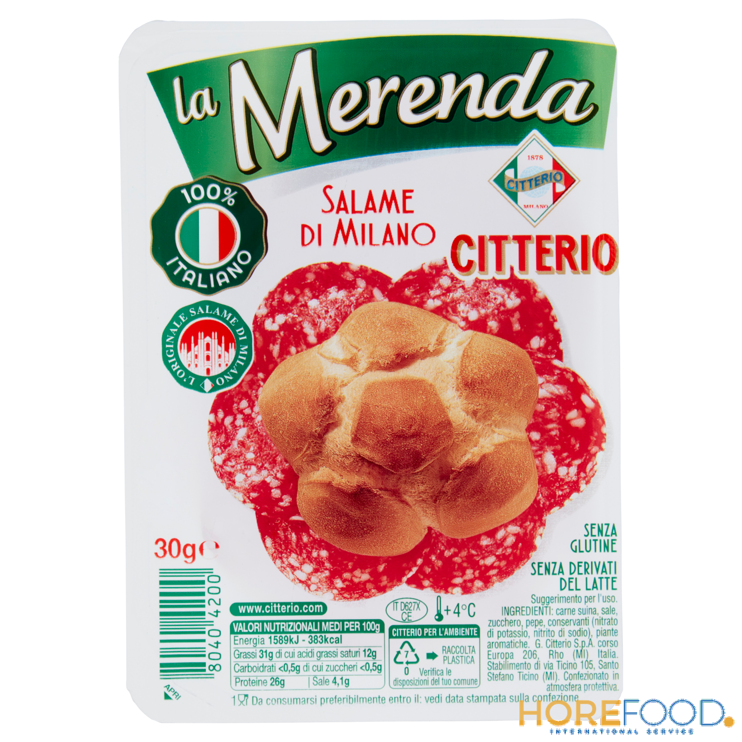 CITTERIO MERENDA SALAME MILANO 30 PZ