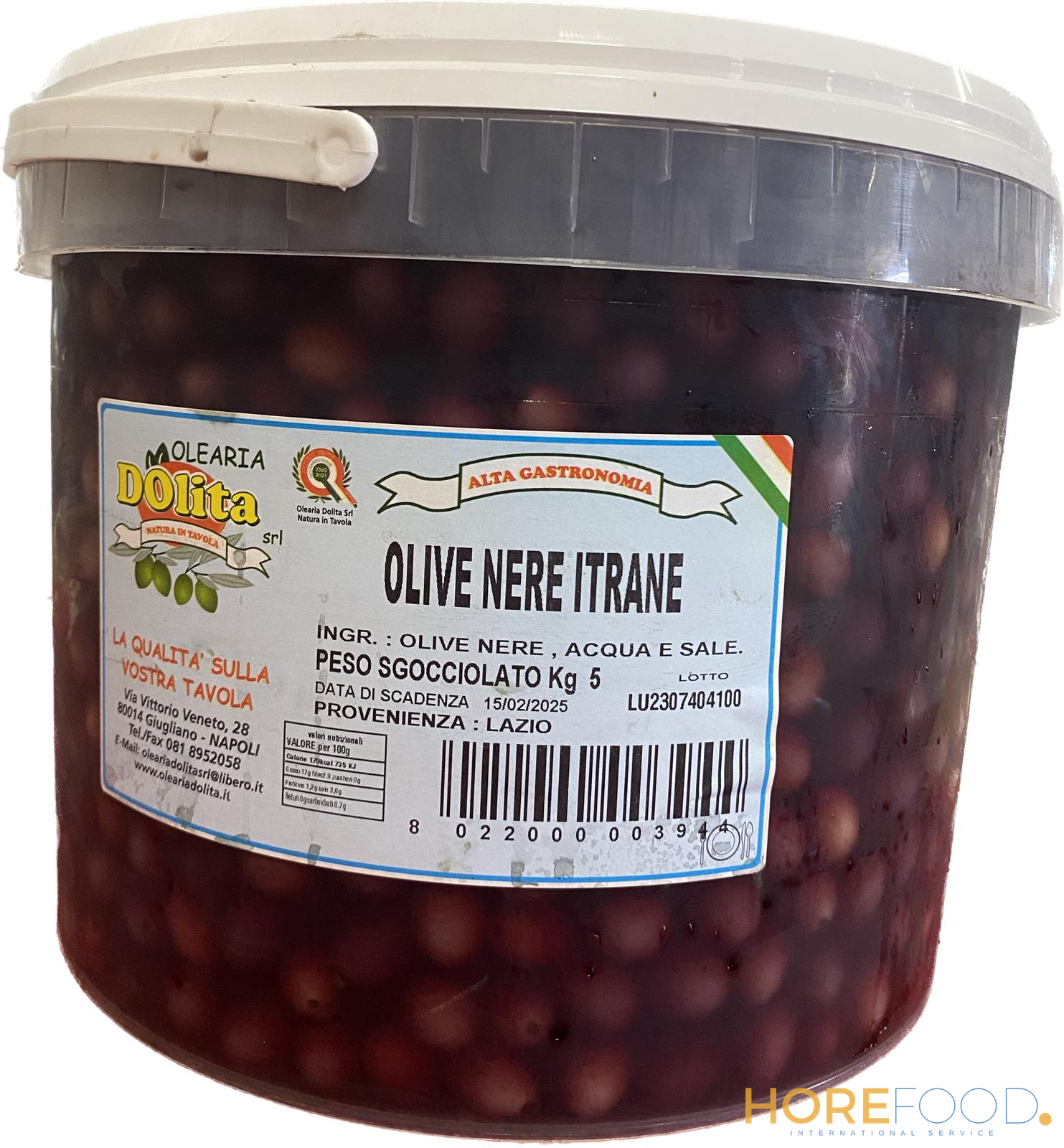 DOLITA OLIVE NERE ITRANE (5KG) AL KG