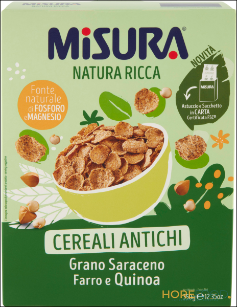 MISURA CEREALI GRANO SARACENO, FARRO, QUINOA 350 GR