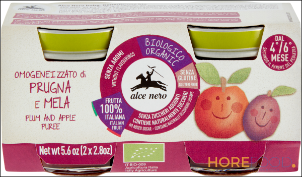 ALCENERO OMOGENEIZZATO PRUGNA E MELA BIO 80GX2