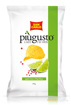 SAN CARLO PATATINE PIU' GUSTO LIME E PEPE ROSA 150 GR