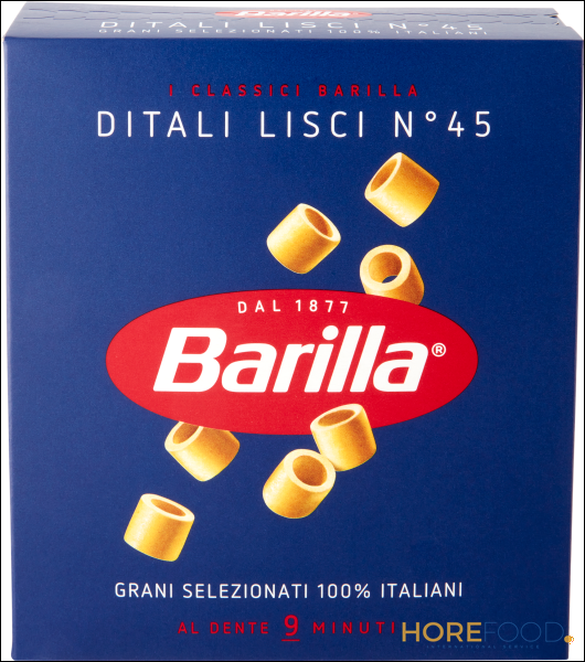 BARILLA PASTA DI SEMOLA DITALI LISCI N.45 500 GR