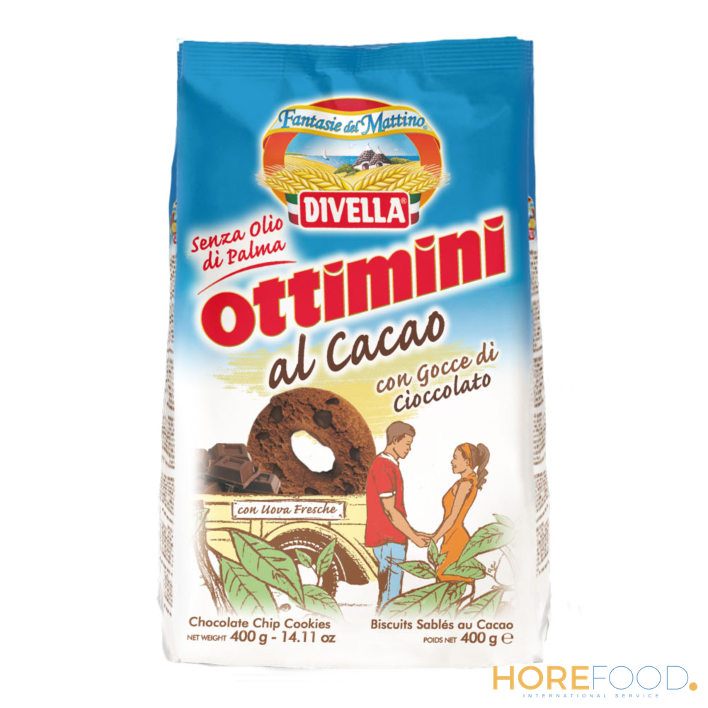 DIVELLA CROCCANTI INTEGRALI CACAO E NOCCIOLA 400 GR