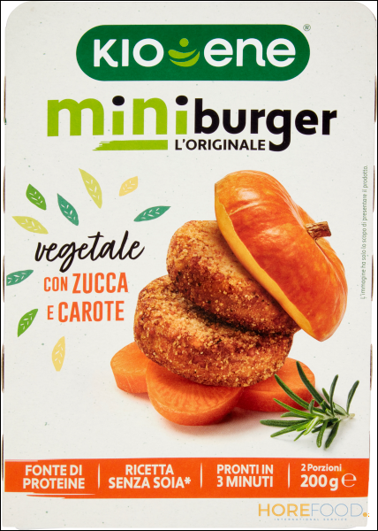 KIOENE MINIBURGER VEGETALE ZUCCA E CAROTE 200 GR