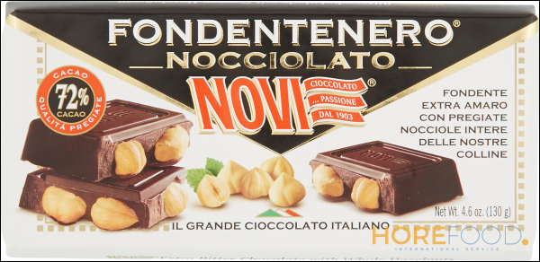 Cioccolato Fondente Nocciola, 130 g - NOVI