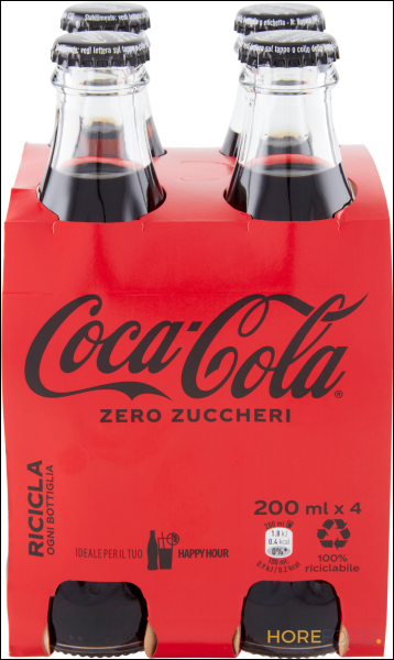 COCA COLA ZERO BOTTIGLIA VETRO 20ML X4