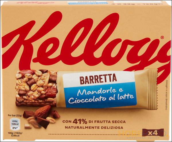 KELLOGG BARRETTE MANDORLE CIOCC A LATT 128 GR