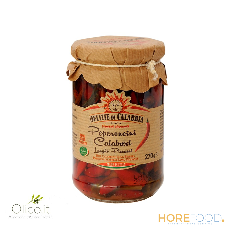 DELIZIE CALABRIA PEPERONCINI LUNGHI PICCANTI 280 GR