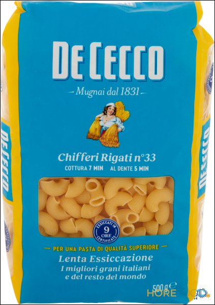 DE CECCO PASTA DI SEMOLA CHIFFERI RIGATI N33 500 GR