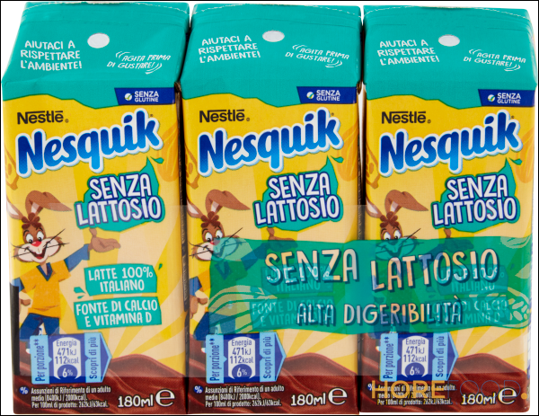 NESQUIK DRINK SENZA LATTOSIO 180ML X3