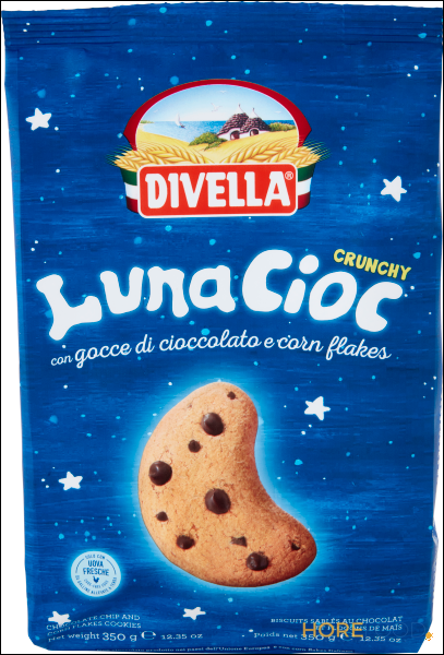 DIVELLA LUNACIOC BISCOTTI CON GOCCE DI CIOCCOLATO 350 GR