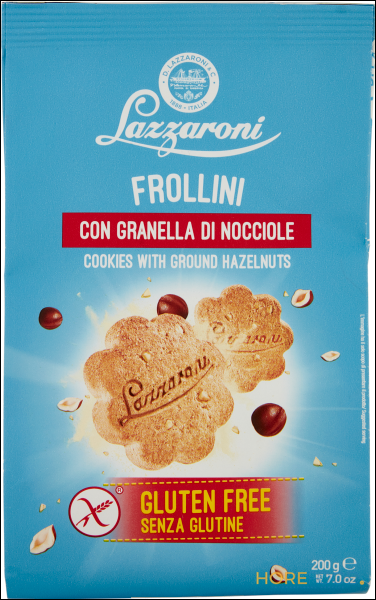 LAZZARONI FROLLINI SENZA GLUTINE GRANELLA DI NOCCIOLE 200 GR