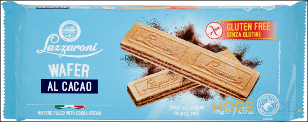 LAZZARONI WAFER SENZA GLUTINE CACAO 175 GR