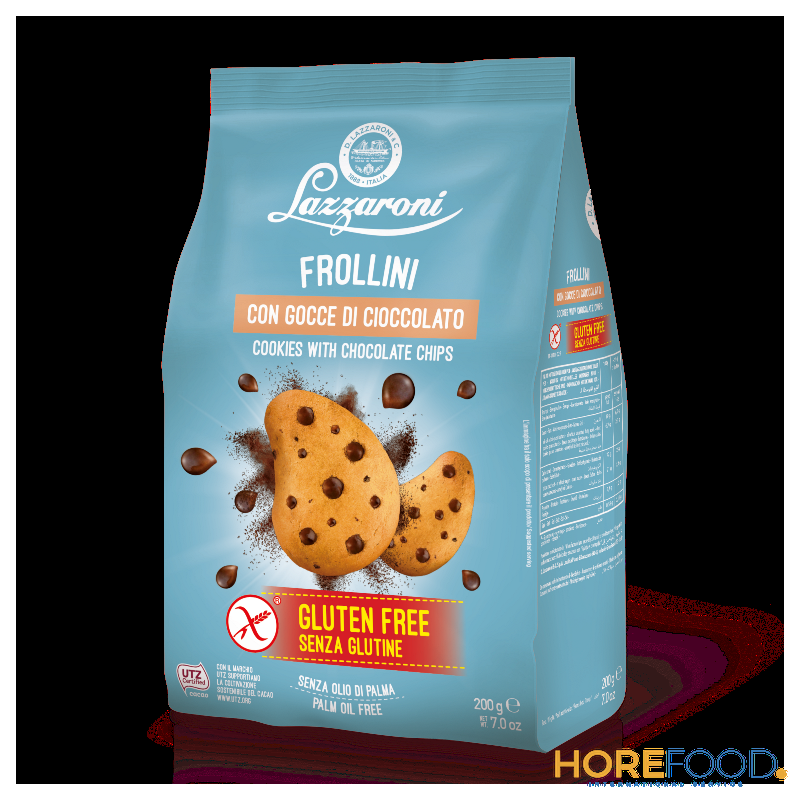 LAZZARONI FROLLINI SENZA GLUTINE GOCCE DI CIOCCOLATO 200 GR