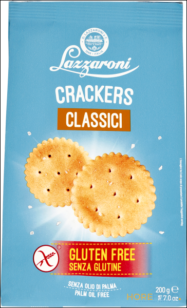 LAZZARONI CRACKERS SENZA GLUTINE CLASSICI 200 GR