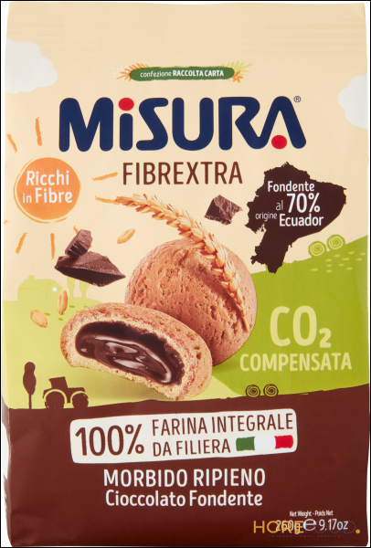 MISURA BISCOTTI INTEGRALI CIOCCOLATO FONDENTE 260 GR