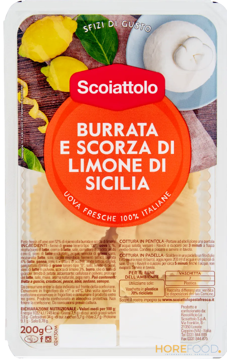 SCOIATTOLO GIRASOLI BURRATA E SCORZA DI LIMONE 200 GR