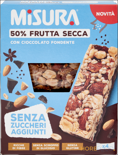 MISURA BARRETTE FRUTTA SECCA CON CIOCCOLATO FONDENTE 120 GR