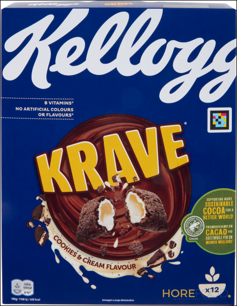 KELLOGG CHOCO KRAVE COOKIE & CREAM 375 GR